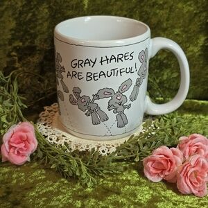 Vintage American Greetings ~Gray Hares Are Beautiful! Coffee Mug.